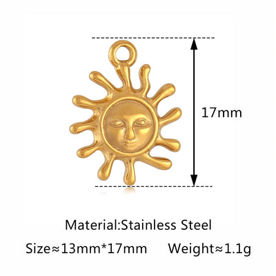 3Pcs Cactus/Cowboy Boots/Spider/Charms DIY Jewelry Making Stainless Steel Face Moon&Sun Necklace Pendants for Earrings Bracelet