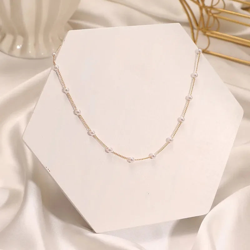 Fashion Accessories New Pearl Necklace Fashion Clavicle Chain Choker Necklace Neck Jewelry Women