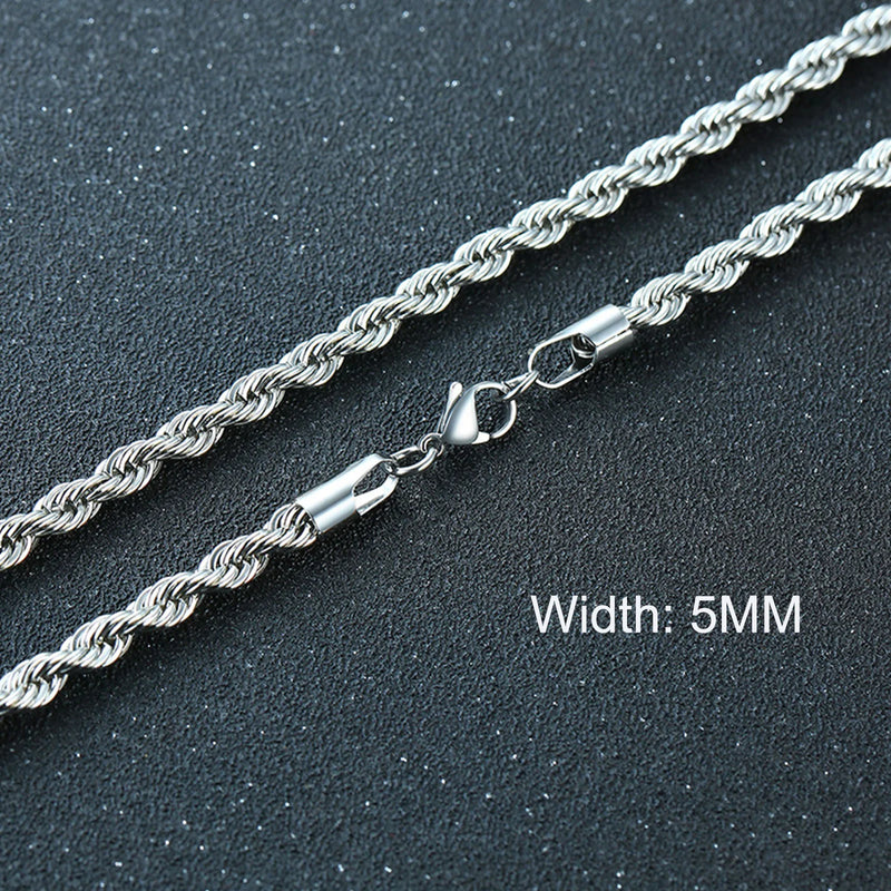 3-11mm Cuban Chain Necklaces for Men Women,Punk Stainless Steel Curb Link Chain Collar,Jewelry Gift for Dad Husband BFF Birthday