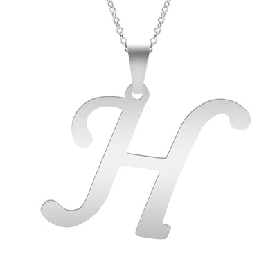 Fashion Letters A-Z Necklace for Women Men Stainless Steel High Quality English Alphabe Necklace A B C D E FGHIJKLMNOPQRSTUVWXYZ