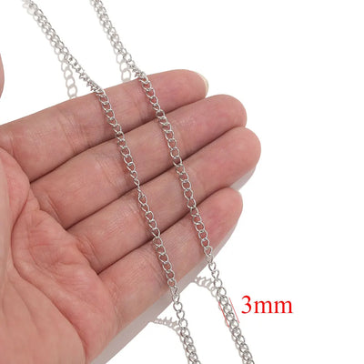 2meters Lips Beads Chain Stainless Steel Cable Chains For Jewelry Making DIY Necklace Bracelet Accessories Gold Chain Findings