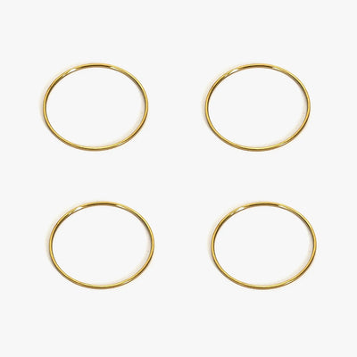 GHIDBK 0.5mm Extremely Thin Stainless Steel Anti-Tarnish Rings for Women Fashion Simple 18K Pvd Gold Plated Ring Office Style