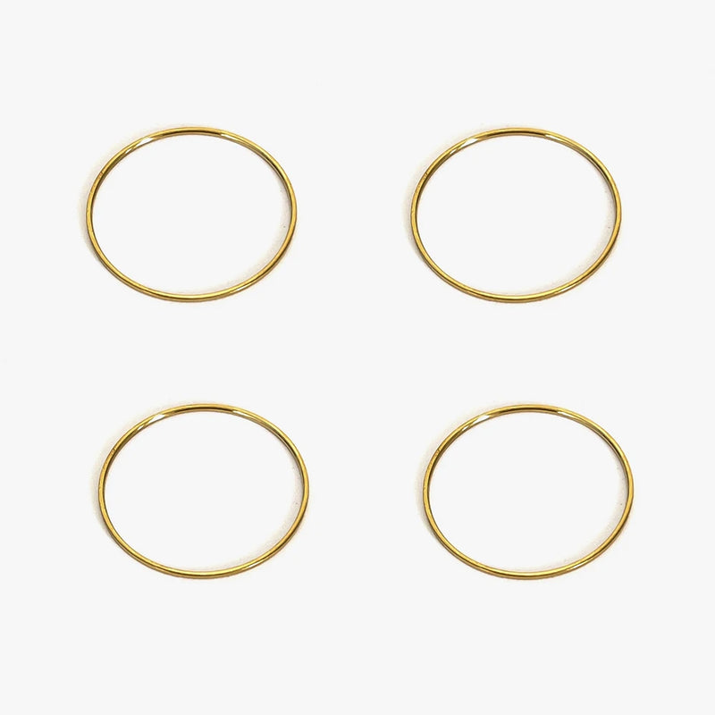 GHIDBK 0.5mm Extremely Thin Stainless Steel Anti-Tarnish Rings for Women Fashion Simple 18K Pvd Gold Plated Ring Office Style