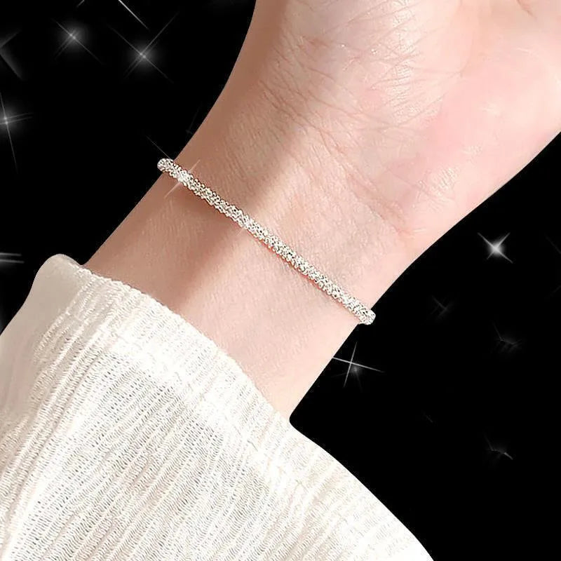 2023 New Popular Silver Colour Sparkling Clavicle Chain Choker Necklace For Women Fine Jewelry Wedding Party Gift