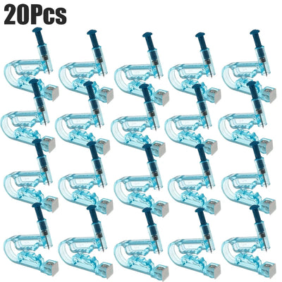 20PCS Blue Ear Piercing Gun Kit Asepsis Disposable Healthy Safety Nose Earring Piercer Tool Set Machine Kit Studs Body Jewelry