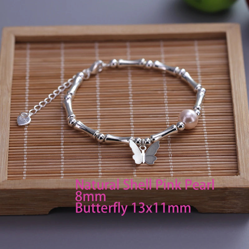 VENTFILLE 925 Sterling Silver Zircon Love Heart Bracelet For Women Bowknot Stars Bead Snake Bone Chain Jewelry Gift Dropship