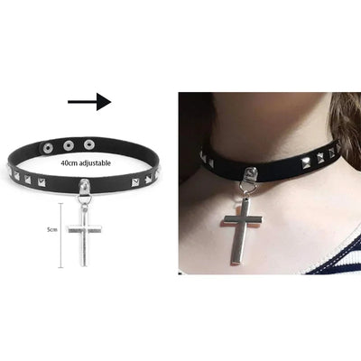 Sexy Trendy Vintage Charm Round Gothic Collar Necklaces Jewelry Gift Gothic Leather Heart Harajuku Women Punk Choker Necklace