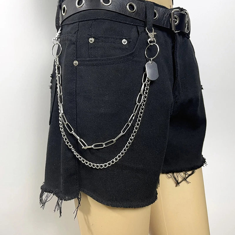 Punk Steet Keychains Chain Women Men Moon Star Rivets Skull Accessories Choice Rock Goth Pants Waist Belt Chain On Jeans Jewerly