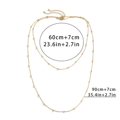 Stainless steel exaggerated beaded long chain necklace jewelry for women 2024 hip hop clavicle chain charm necklace