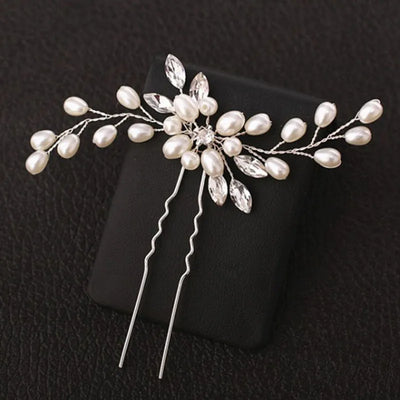 U Shaped Red Hairpins Hair Clips Wedding Hair Accessories For Women Rose Flower Headpieces Forks Bride Headdress Hair Jewelry