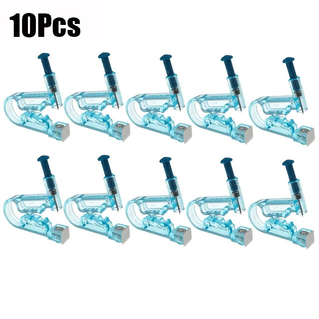 20PCS Blue Ear Piercing Gun Kit Asepsis Disposable Healthy Safety Nose Earring Piercer Tool Set Machine Kit Studs Body Jewelry