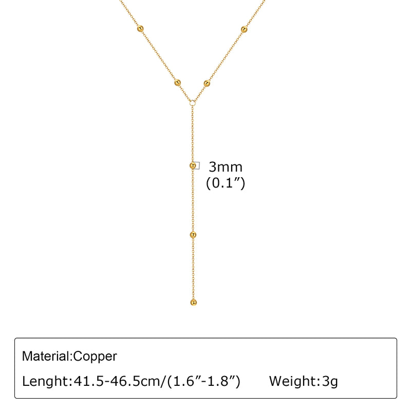 Gold Plated Lariat Necklace for Women, Double Laryered Long Chain Drop Pendant Choker Necklaces Fashion Gifts