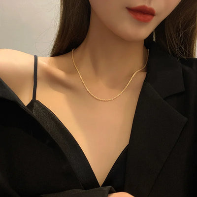 2023 New Popular Silver Colour Sparkling Clavicle Chain Choker Necklace For Women Fine Jewelry Wedding Party Gift