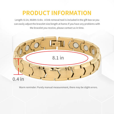 Befoshinn 2024 Stainless Steel Bracelet For Man/Women Magnetic Therapy Full Magnet Energy Stones Unisex Charm Healthy Bracelets