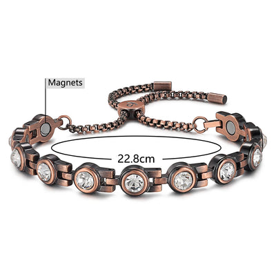 WelMag 99.9% Copper Bracelet Power Magnetic  Bio Energy Bracelet For Men Blood Pressure Magnets Bangles Improve Sleeping Jewelry