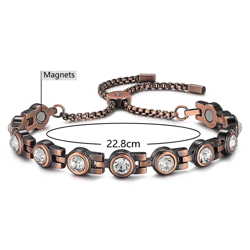 WelMag 99.9% Copper Bracelet Power Magnetic  Bio Energy Bracelet For Men Blood Pressure Magnets Bangles Improve Sleeping Jewelry