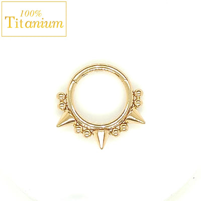 G23 Titanium Nose Rings Hinged Septum Clicker Segment Ear Tragus Cartilage Helix Daith Lip Body Piercing Jewelry Golden Earrings