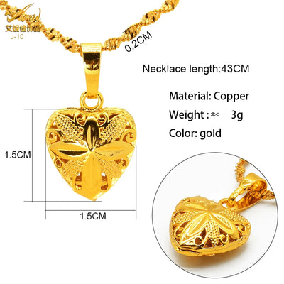 ANIID Dubai Golden Necklace Nigerian Bridal Wedding Fashion Hollow Flower Chain Pendant Indian Arab Kids Jewellery For Girls