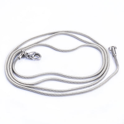 0.9/1.2/1.5/2/2.4mm Stainless Steel Square Snake Chain Necklace Silver Color For Men Women's Fashion Jewelry