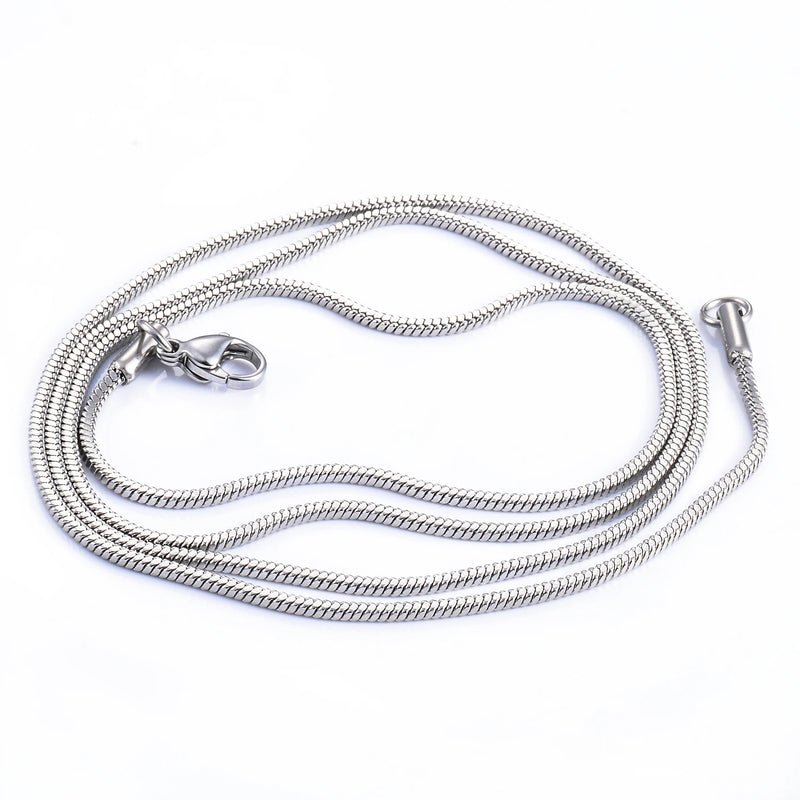 0.9/1.2/1.5/2/2.4mm Stainless Steel Square Snake Chain Necklace Silver Color For Men Women&