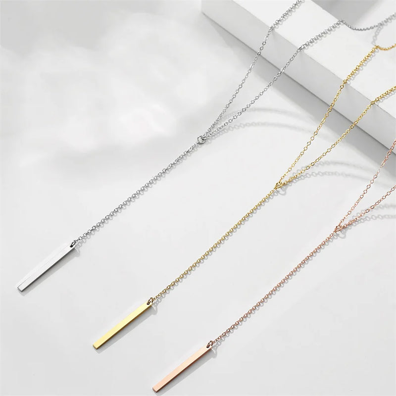 e-Manco Korean Style Women Gold Color Stainless Steel Necklace Fashion Layered Necklace Jewelry