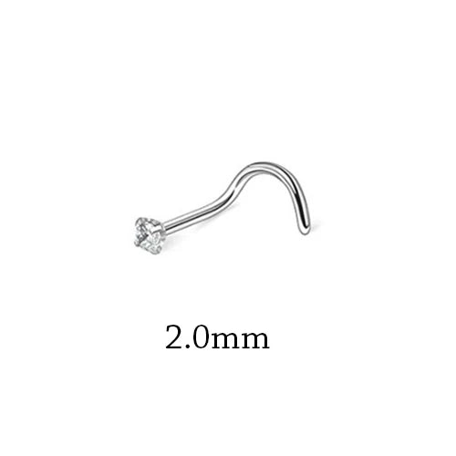 1Piece Surgical Steel Crystal CZ Nose Ring L Shape Nose Studs Square Nostril Nose Piercing Body Jewelry Nariz Lote For Women