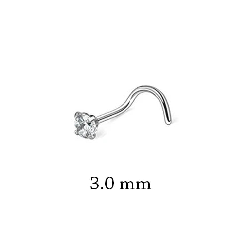 1Piece Surgical Steel Crystal CZ Nose Ring L Shape Nose Studs Square Nostril Nose Piercing Body Jewelry Nariz Lote For Women