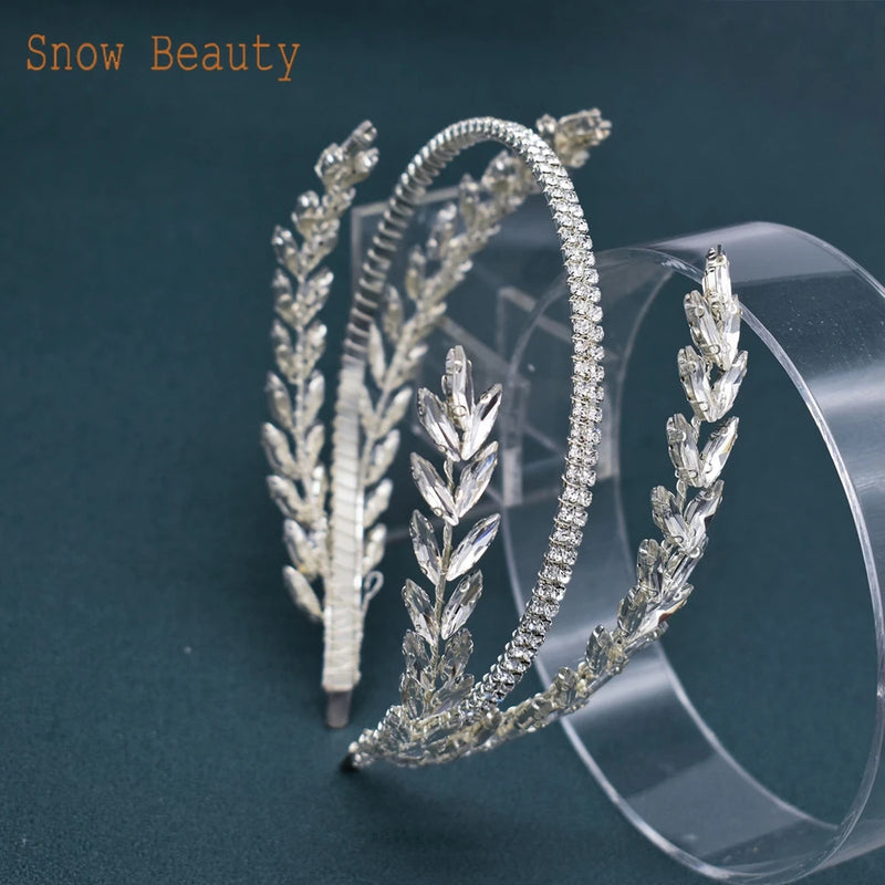 DZ030 Luxury Rhinestone Wedding Headband Bridal Headpieces Hair Accessories for Brides Women and Girls Bridesmaids Headdress