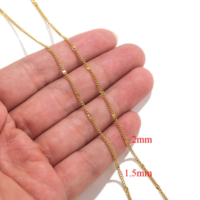 2meters Lips Beads Chain Stainless Steel Cable Chains For Jewelry Making DIY Necklace Bracelet Accessories Gold Chain Findings