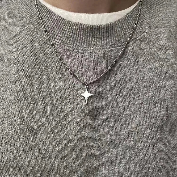 Simple Trendy Star Hollow Choker Necklace Pendant Neck Jewelry Accessories Women Men&