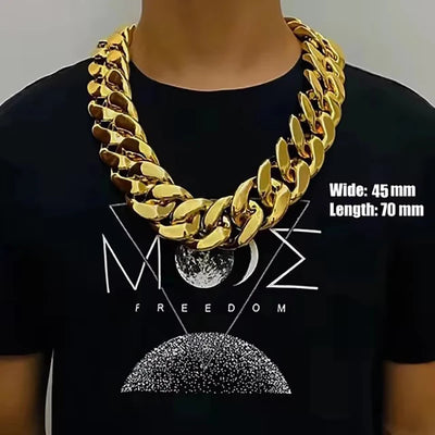 Photo props simulation large chain acrylic UV electric gold plated large necklace super thick necklace party fashion jewelry