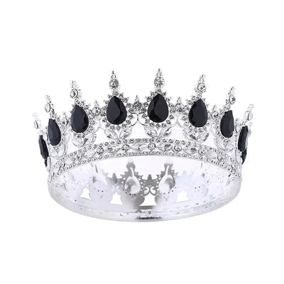 Baroque Round Wedding Crown Bridal Pageant Rhinestone Crystal Tiaras Crown Molding Headpieces For Queens and King