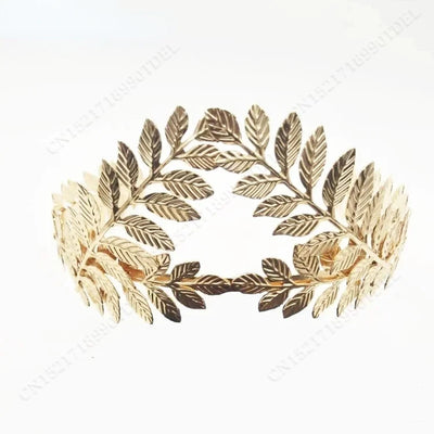 Baroque Golden Metal Leaf Headband Headpiece Crown Tiaras Headdress Roman Goddess Greek Hair Jewelry Bride Wedding Accessories