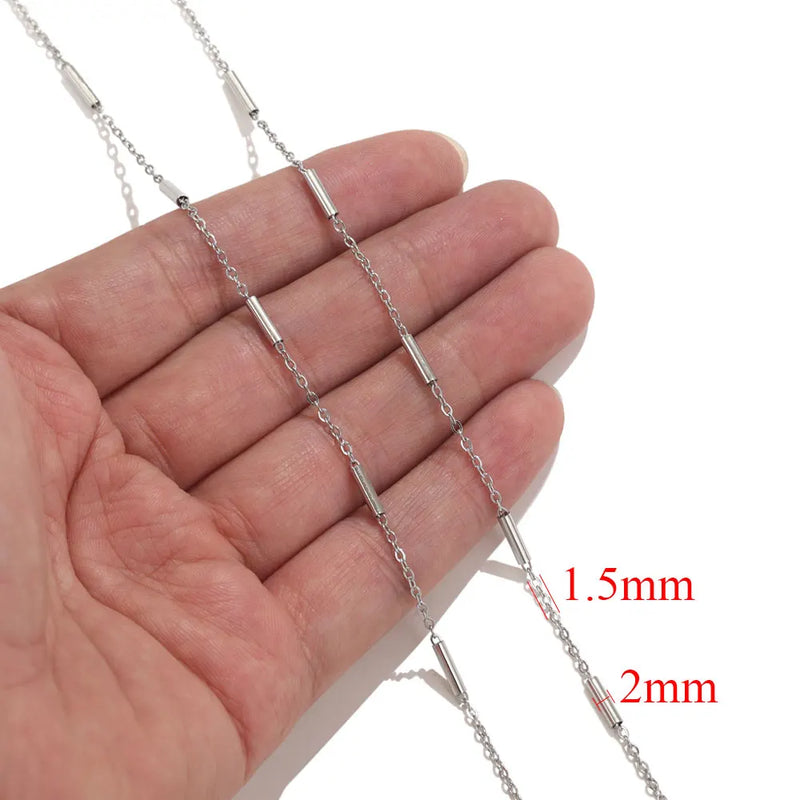 2meters Lips Beads Chain Stainless Steel Cable Chains For Jewelry Making DIY Necklace Bracelet Accessories Gold Chain Findings