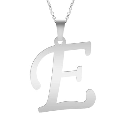 Fashion Letters A-Z Necklace for Women Men Stainless Steel High Quality English Alphabe Necklace A B C D E FGHIJKLMNOPQRSTUVWXYZ