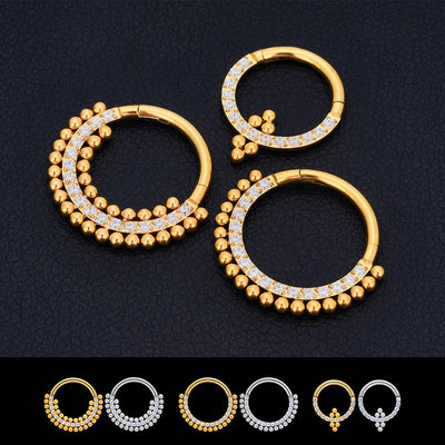 G23 Titanium Piercing Nose Ring Body Jewelry Hoop earings ASTM F136 Cartilage Tragus Diaphragm Titanium Hing