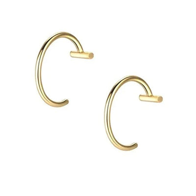 2PCS Trendy 10mm Stainless Steel Punk Clip on Fake Piercing Nose Wrap Lip Rings Unisex Nose Ring Women Men Tusk Body Jewelry