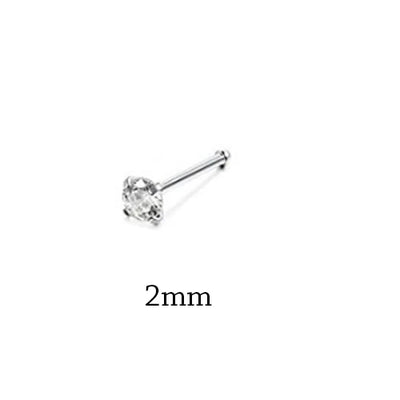 1Piece Surgical Steel Crystal CZ Nose Ring L Shape Nose Studs Square Nostril Nose Piercing Body Jewelry Nariz Lote For Women