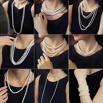 Luxury Necklace Free Shipping 2024 Double-layered Pearl Necklace for Women Fashionable Long Chain Dress Accessory