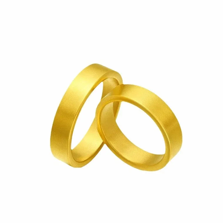 9999 real gold 24K yellow gold Ancient Law Inheritance Ring Safe and Safe Lovers Su Circle Ring