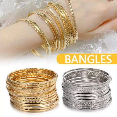 12pcs Punk Curb Cuban Chain Bracelets Set for Women Miami Boho Thick Gold Color Charm Bracelets Bangles Fashion Jewelry Y2C7