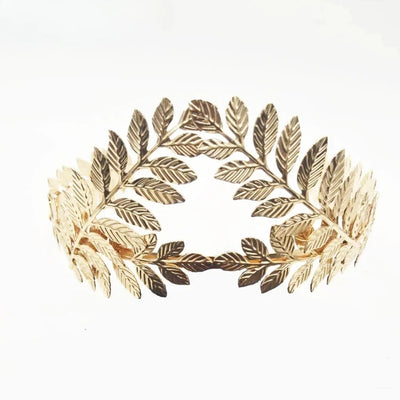 Baroque Golden Metal Leaf Headband Headpiece Crown tiaras Headdress Roman Goddess Greek Hair Jewelry Bride Wedding Accessories