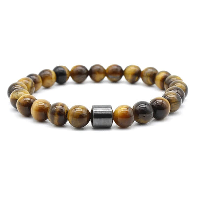 Tiger Eyes Natural Stone Beads Handmade Men Magnetic Hematite Accessory Bracelets for Boyfriend Father Gift