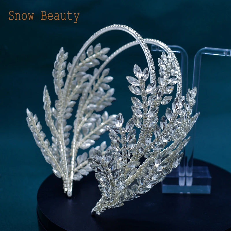 DZ030 Luxury Rhinestone Wedding Headband Bridal Headpieces Hair Accessories for Brides Women and Girls Bridesmaids Headdress