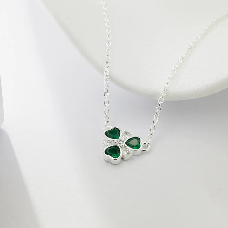 Hot sale 925 Silver Clover Necklace Women Suitable for everyday wear Original Jewelry Green Earrings Elegance Party Holiday Gift