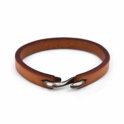 American Retro Cowhide Series Fashion Bracelets Men Classic Black Brown Leather Magnetic Buckle Punk Bracelets Male Jewelry Gift