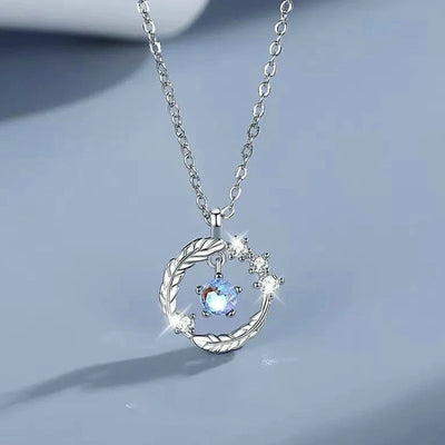 Fashion Pink Planet Heart Zircon Necklace Women Charm Aesthetic Clavicle Chain Necklace Valentines Day Gift Party Jewelry