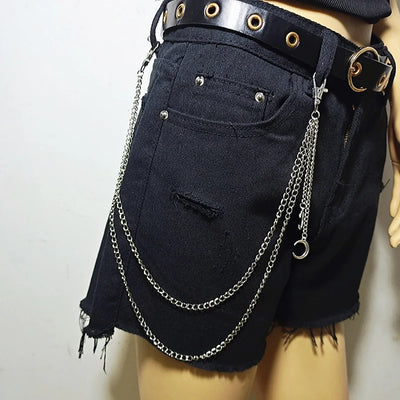 Punk Steet Keychains Chain Women Men Moon Star Rivets Skull Accessories Choice Rock Goth Pants Waist Belt Chain On Jeans Jewerly