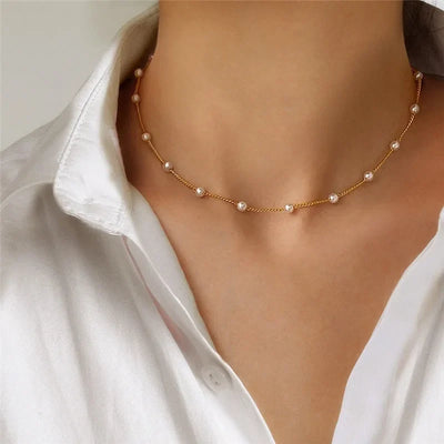 Fashion Accessories New Pearl Necklace Fashion Clavicle Chain Choker Necklace Neck Jewelry Women