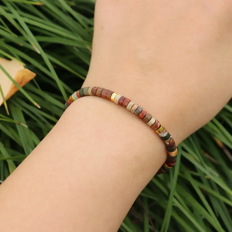 1 Pc Picasso Jasper Bead Bracelet, Adjustable High Quality, Minimalist Bracelet, Natural Stone Bracelet, Dainty Bracelet